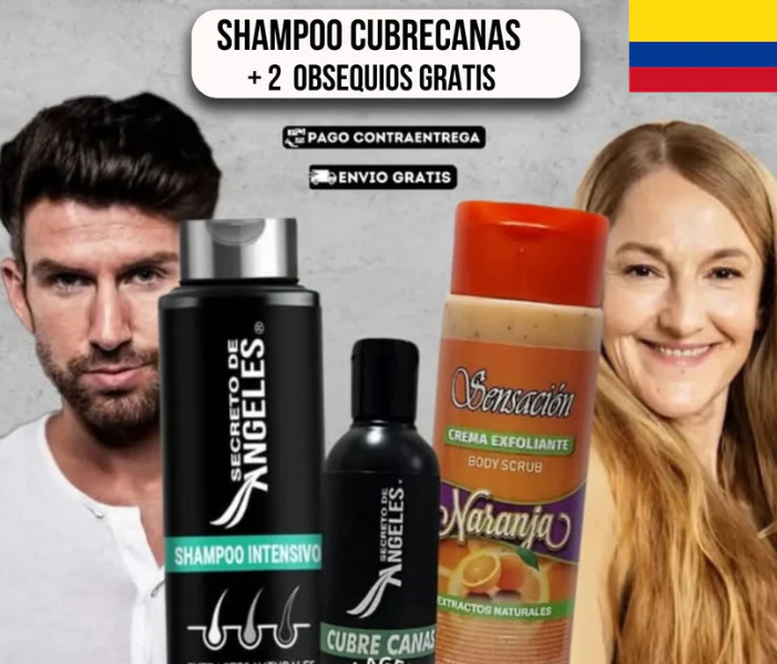 SHAMPOO VITACANAS™ COMBO 3 EN 1 – CUBRE CANAS, HIDRATA Y EXFOLIA + 2 REGALOS GRATIS