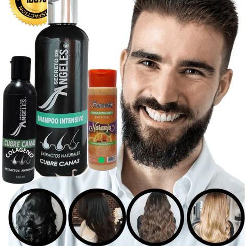 SHAMPOO VITACANAS™ COMBO 3 EN 1 – CUBRE CANAS, HIDRATA Y EXFOLIA + 2 REGALOS GRATIS