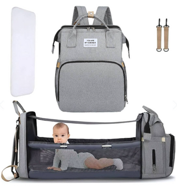 🎒👶 Pañalera Multifuncional 3 en 1 – Mochila, Cuna y Cambiador en un Solo Bolso