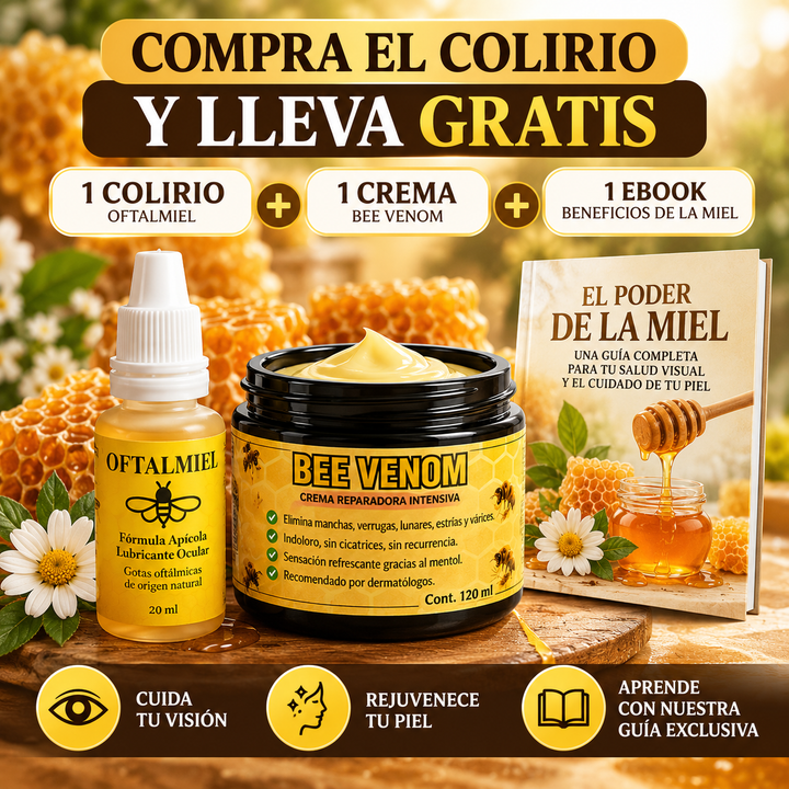 Kit Ritual de la Miel: Gotas Oftalmiel + GRATIS Crema Bee Venom+ Ebook
