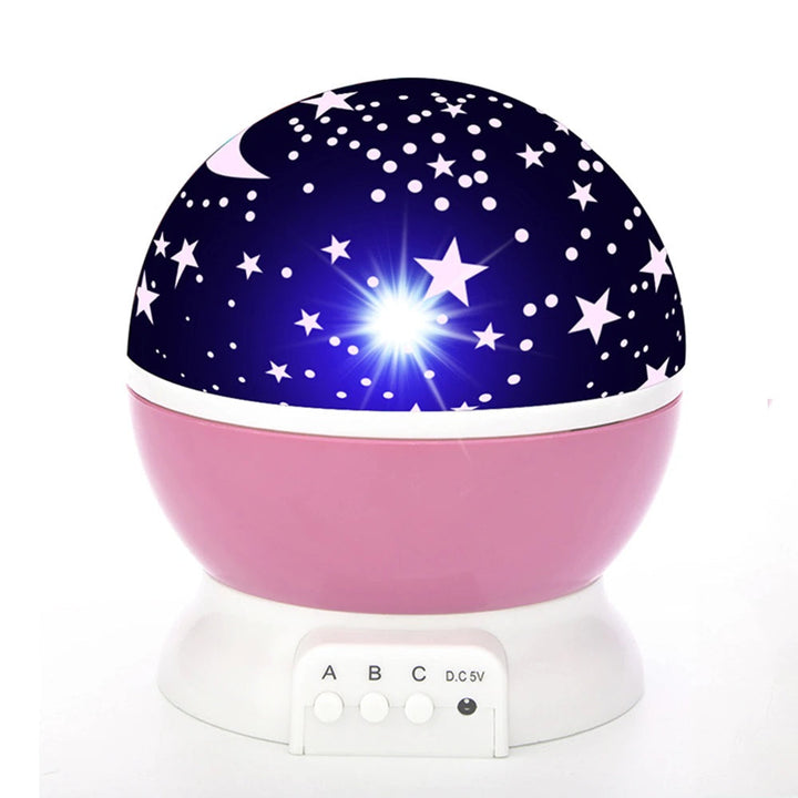 Lámpara Proyectora Rotatoria de Estrellas y Luna para Niños: Sueños Bajo las Estrellas