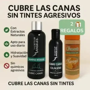 SHAMPOO VITACANAS™ COMBO 3 EN 1 – CUBRE CANAS, HIDRATA Y EXFOLIA + 2 REGALOS GRATIS