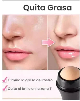 Rodillo Facial Quita Grasa: Piel Fresca y Libre de Brillo al Instante