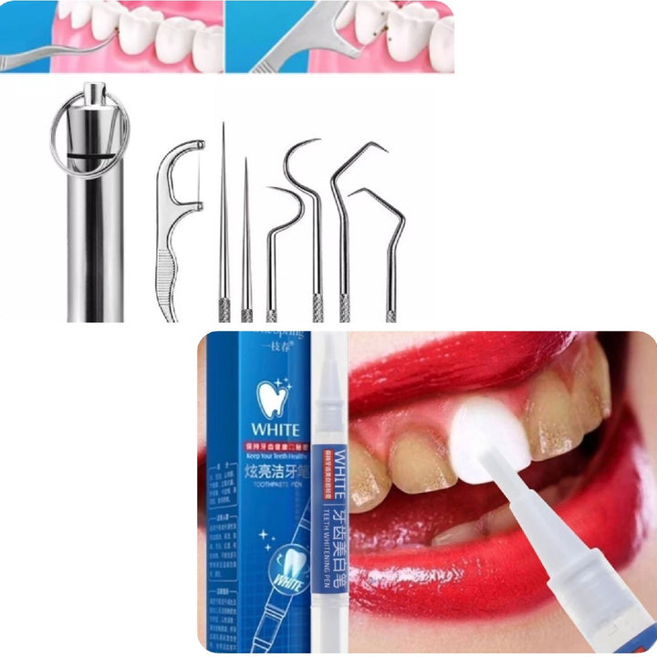 Combo lápiz dental Clareador + kit limpieza dental